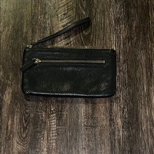 14th & Union Black Wristlet with Gold Zipper